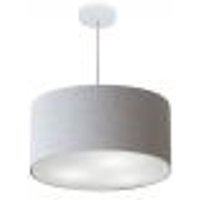 Pendente Cilíndrico Md-4242 Cúpula em Tecido 45x25cm Rústico Cinza - Bivolt