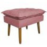 Puff Decorativo para Sala de Estar Opala Suede Rosa - Montanaris Decor