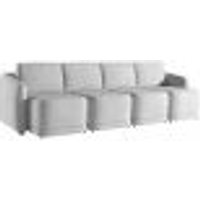 Sofá Cama para Sala de Estar 4 Lugares 356cm Montserrat K01 Veludo Cinza - Lyam Decor