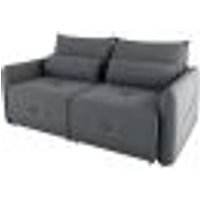 Sofá Cama 2 Lugares Com Almofadas 205Cm Celine Veludo Cinza Matrix