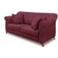 Sofá Decorativo 200cm 3 Lugares com 4 Almofadas Armstrong Veludo Vinho G63 - Gran Belo