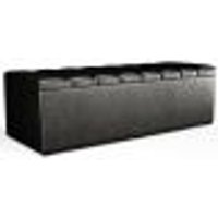 Calçadeira Recamier Baú Para Cama De Casal Dália 140x50 Cm W01 Couríssimo Preto - Lyam Decor