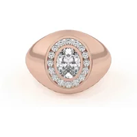 Anillo Ovalado Clásico Comfort Fit para Hombre Diamante de Laboratorio Oro Rosa 585 (14K)