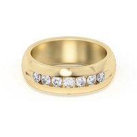 Alianza de Boda Seven Channel Set Diamante de Laboratorio Oro Amarillo 585 (14K)