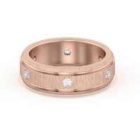 Alianza de Boda Acentuada Edged Channel Diamante de Laboratorio Oro Rosa 585 (14K)