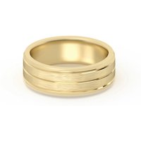 Alianza Clásica Acabado Satinado Beveled Comfort Fit 6 MM Oro Amarillo 585 (14K)