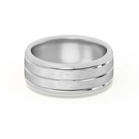 Alianza Clásica Acabado Satinado Beveled Comfort Fit 7 MM Oro Blanco 585 (14K)