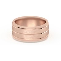 Alianza Clásica Acabado Satinado Beveled Comfort Fit 8 MM Oro Rosa 585 (14K)