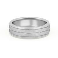 Alianza Clásica Acabado Satinado Beveled Comfort Fit 5 MM Oro Blanco 585 (14K)