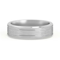 Alianza Clásica Acabado Satinado Double Channel 5 MM Oro Blanco 585 (14K)