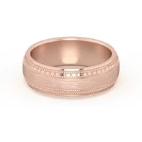 High Polish Alianza de Boda Doble Biselada 6 MM Oro Rosa 585 (14K)