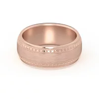 High Polish Alianza de Boda Doble Biselada 7 MM Oro Rosa 585 (14K)