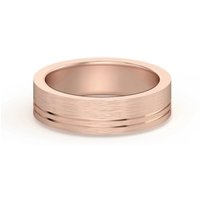 Alianza de Boda Plana con Doble Línea 5 MM Oro Rosa 585 (14K)