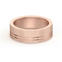 Alianza de Boda Plana con Doble Línea 6 MM Oro Rosa 585 (14K)