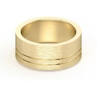 Alianza de Boda Plana con Doble Línea 8 MM Oro Amarillo 585 (14K)
