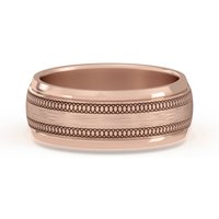 Alianza con Canal Plano y Círculo Entretejido 7 MM Oro Rosa 585 (14K)