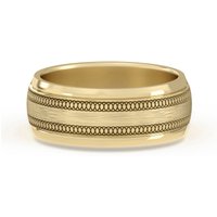 Alianza con Canal Plano y Círculo Entretejido 7 MM Oro Amarillo 585 (14K)