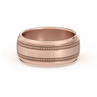 Alianza con Canal Plano y Círculo Entretejido 8 MM Oro Rosa 585 (14K)
