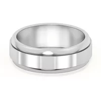 High Polish Alianza de Boda con Bordes Elevados 6 MM Oro Blanco 585 (14K)