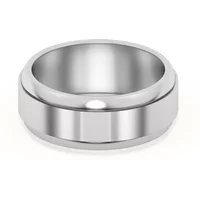 High Polish Alianza de Boda con Bordes Elevados 8 MM Oro Blanco 585 (14K)