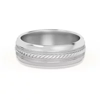 Alianza de Boda Single Rope 6 MM Oro Blanco 585 (14K)