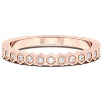 Alianza de Boda Hexagon Diamante de Laboratorio Oro Rosa 585 (14K)