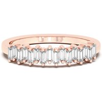 Alianza de Boda con Acentos Baguette Diamante de Laboratorio Oro Rosa 585 (14K)