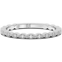 Alianza de Boda Punto y Marquesa Milgrain Diamante de Laboratorio Oro Blanco 585 (14K)