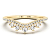 Alianza de Boda Chevron Crown Diamante de Laboratorio Oro Amarillo 585 (14K)