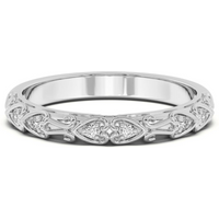 Alianza de Boda Sweetheart Prong Set Diamante de Laboratorio