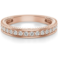 Alianza de Boda Acentuada Sage Diamante de Laboratorio Oro Rosa 585 (14K)