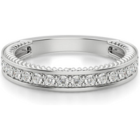 Alianza de Boda Acentuada Sage Diamante de Laboratorio Oro Blanco 585 (14K)