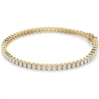 Pulsera de Tenis Corte Princesa 4 Prong Diamante de Laboratorio 5.00 ct. tot. Oro Amarillo 585 (14K)