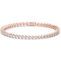 Pulsera de Tenis Corte Trillion 3 Prong 5.50 ct. tot. Diamante de Laboratorio Oro Rosa 585 (14K)