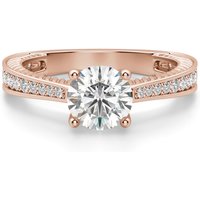 Anillo de Compromiso Acentuado Corte Redondo 0.75 ct Sage Diamante de Laboratorio Oro Rosa 585 (14K)