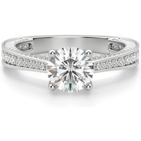 Anillo de Compromiso Acentuado Corte Redondo 1.50 ct Sage Diamante de Laboratorio Oro Blanco 585 (14K)