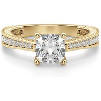 Anillo de Compromiso Acentuado Corte Cojín 1.50 ct Sage Diamante de Laboratorio Oro Amarillo 585 (14K)