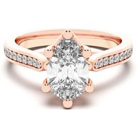 Anillo de Compromiso Acentuado Corte Pera 2.50 ct Bali Diamante de Laboratorio Oro Rosa 585 (14K)