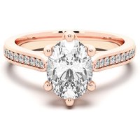Anillo de Compromiso Acentuado Corte Ovalado 1.75 ct Bali Diamante de Laboratorio Oro Rosa 585 (14K)