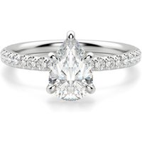Anillo de Compromiso Acentuado Corte Pera 2.50 ct Arezzo Diamante de Laboratorio Platino 950