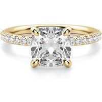 Anillo de Compromiso Acentuado Corte Cojín 2.00 ct Arezzo Diamante de Laboratorio Oro Amarillo 585 (14K)