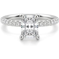 Anillo de Compromiso Acentuado Corte Radiante 0.75 ct Arezzo Diamante de Laboratorio Platino 950