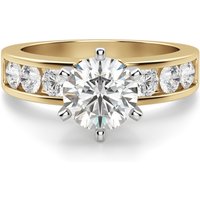 Anillo de Compromiso Corte Redondo 1.75 ct Diamond Diva Diamante de Laboratorio Oro Amarillo 585 (14K)