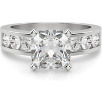 Anillo de Compromiso Corte Cojín 1.25 ct Diamond Diva Diamante de Laboratorio Platino 950