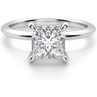 Anillo de Compromiso Clásico Corte Princesa 1.75 ct Hidden Halo Diamante de Laboratorio Platino 950