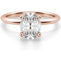 Anillo de Compromiso Clásico Corte Ovalado 0.75 ct Hidden Halo Diamante de Laboratorio Oro Rosa 585 (14K)