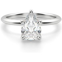 Anillo de Compromiso Clásico Corte Pera 3.00 ct Hidden Halo Diamante de Laboratorio Platino 950