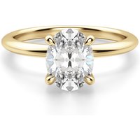 Anillo de Compromiso Clásico Corte Ovalado 1.75 ct Hidden Halo Diamante de Laboratorio Oro Amarillo 585 (14K)