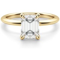 Anillo de Compromiso Clásico Corte Esmeralda 0.75 ct Hidden Halo Diamante de Laboratorio Oro Amarillo 585 (14K)