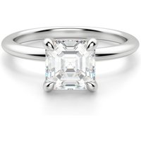 Anillo de Compromiso Clásico Corte Asscher 2.50 ct Hidden Halo Diamante de Laboratorio Platino 950